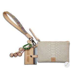 Consuela Cream and Tan Key & Card Holder